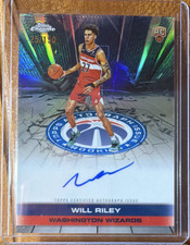 Topps Chrome Rookie Autographs Blue Refractor Will Riley Wizards 25/150 TCAR-WR