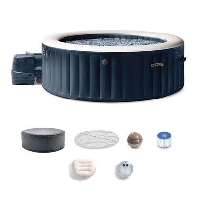 INTEX PureSpa Plus Bubble Massage Spa Set with Energy Efficient Cover, 85'' x 28''