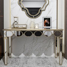 Mesa consola FATIVO vidrio espejado adorno dorado mesa de barra lateral sala pasillo