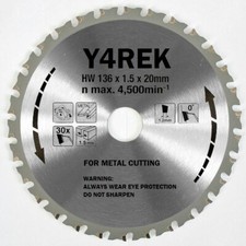 136mm x 20mm x 30T METAL CUT SAW BLADE Replacement Makita B-33526