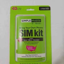 Simple Mobile Keep Your Own Phone 3-in-1 Prepaid SIM Kit