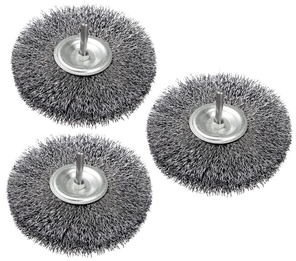 3X RundbüRste ScheibenbüRste 120Mm DrahtbüRste Gewellt Stahl Bohrmaschine Hero-image