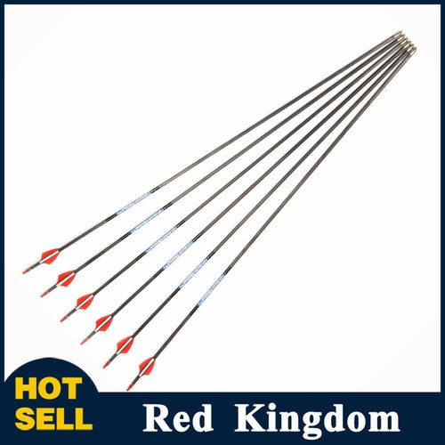 6Pcs 28'' Pure Carbon Arrows Shaft Archery Practice For Recurve/Compound Bow - Picture 3 of 6