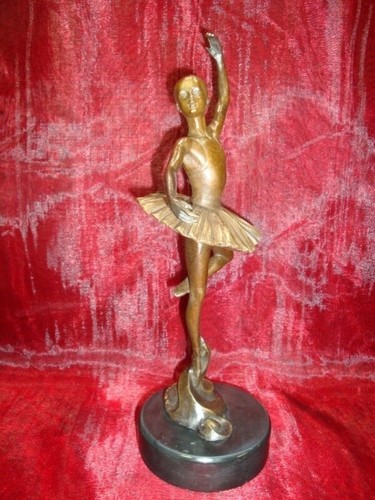 Signed Bronze Art Deco Style Art Nouveau Style Opera Dancer Sculpture Statue - Picture 2 of 7