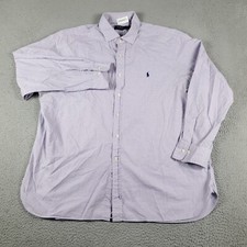 Ralph Lauren Shirt Mens 18 Purple Check Pony Dress Button Up Long Sleeve 
