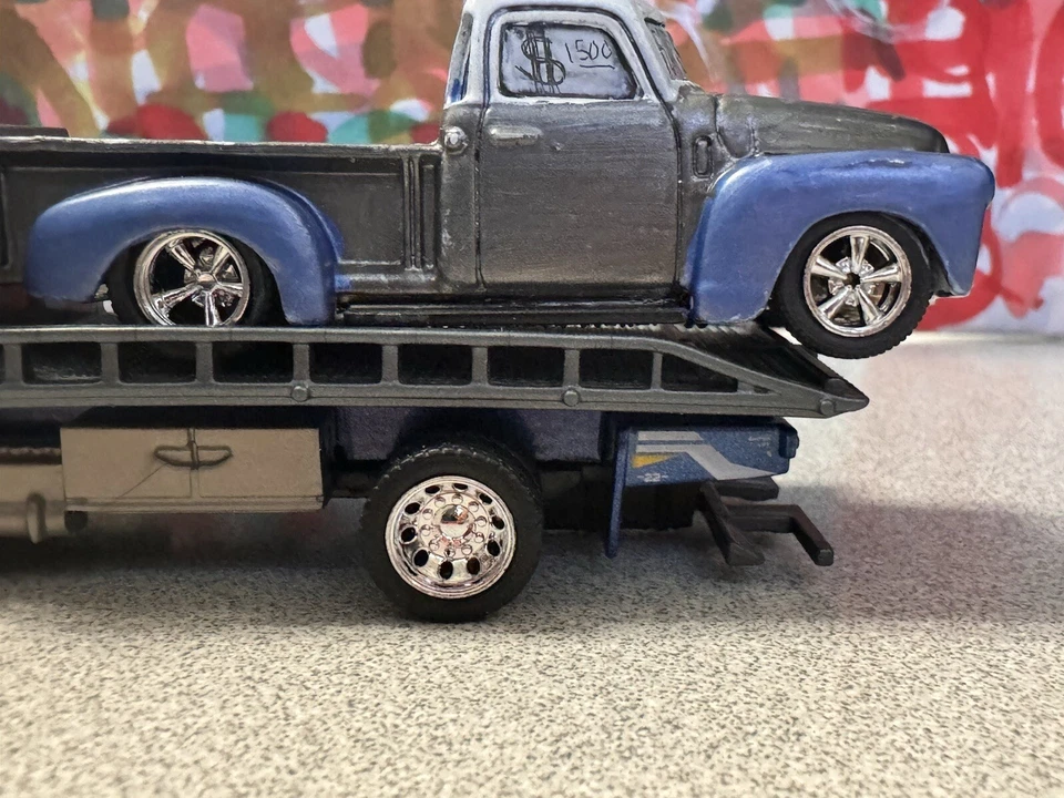 Matchbox Hot Wheels Holler Set 1952 Chevy Truck y MB Remolque Intercambiado Personalizado Foto 2 de 4
