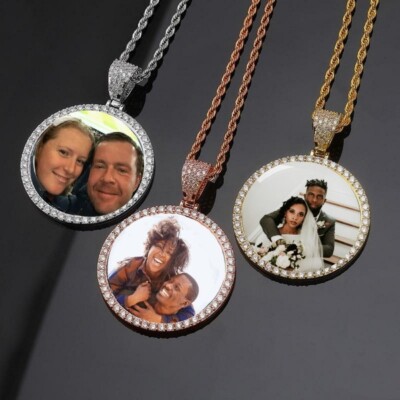 Custom Made Photo Circle Necklace Pendant LARGE Hip Hop
