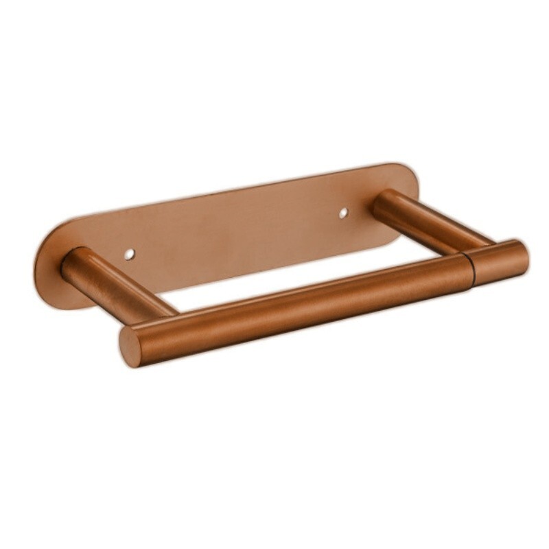 Stainless Steel Brushed Rose Gold Toilet Tissue Roll Holder Double Post