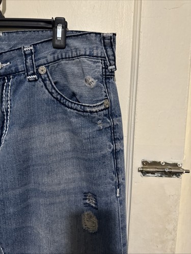 True Religion Ricky Relaxed Dritto Patta Tasca Denim Invecchiato Uomo Taglia 38 - Foto 10 di 19
