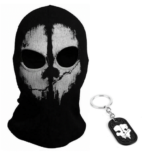 Call of Duty Ghosts Keychain & Balaclava Mask - Halloween, Cosplay, Biker, Skull - Picture 6 of 8