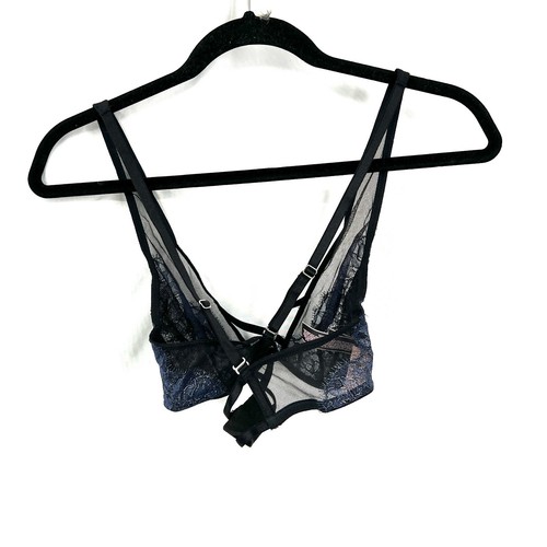 NEW Victoria's Secret very sexy unlined plunge bra navy blue sparkle 34B - Picture 5 of 7