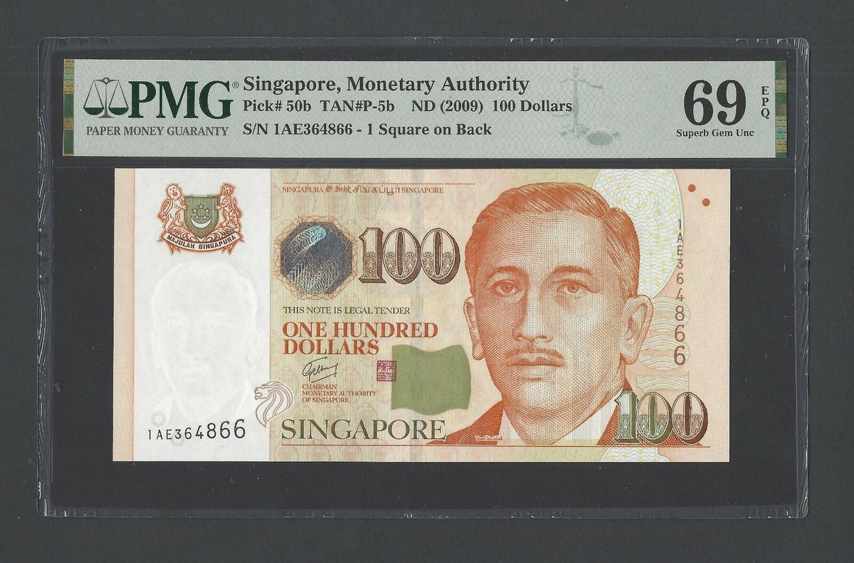 Singapore 100 Dollars ND(2009) P50b Uncirculated Grade 69 | eBay