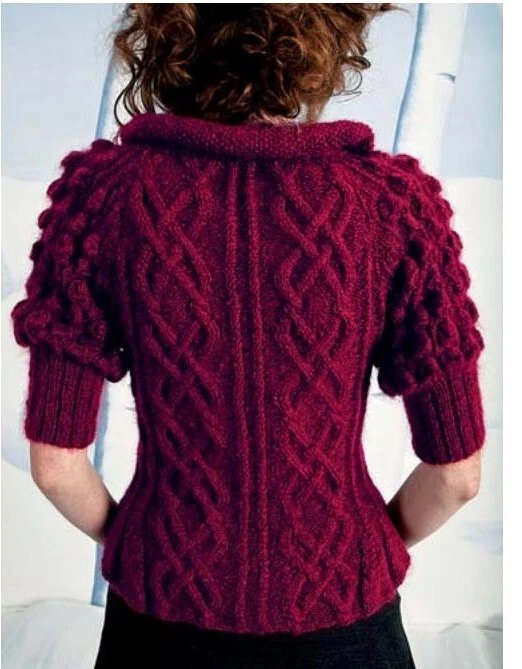 Knitting Pattern copy Ladies Designer mohair 4ply cable  cardigan 33-43"  844F - Image 2 of 4