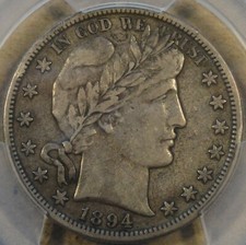 1894-S Barber Half Dollar 50c PCGS Certified VF30
