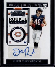 Dax Raymond 2019  Panini Contenders Rookie Auto RC Rookie #278 Chicago Bears