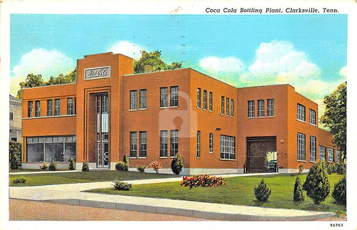 Clarksville TN Coca Cola Bottling Building Curt Teich Postcard Copy - Picture 1 of 2