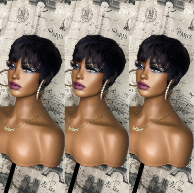 6 Pollici Parrucche Pixie Cut In Capelli Umani 13x4x1 Parrucche - Foto 2