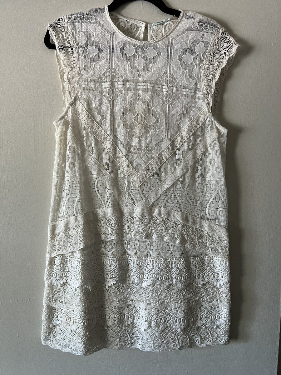 chinese dress ladies Urban Outfitters Kimchi Blue White Lace Mini Dress (10/Medium) – The  Thrifty Hippy main image 0