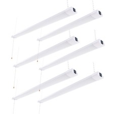 6-Pack 4FT 48W LED Shop Light Garage Workbench Ceiling Lamp Linkable 5000lumen