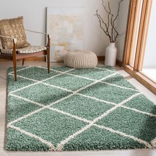 Safavieh Power Loomed Hudson Shag Green / Ivory Area Rugs - SGH281Y