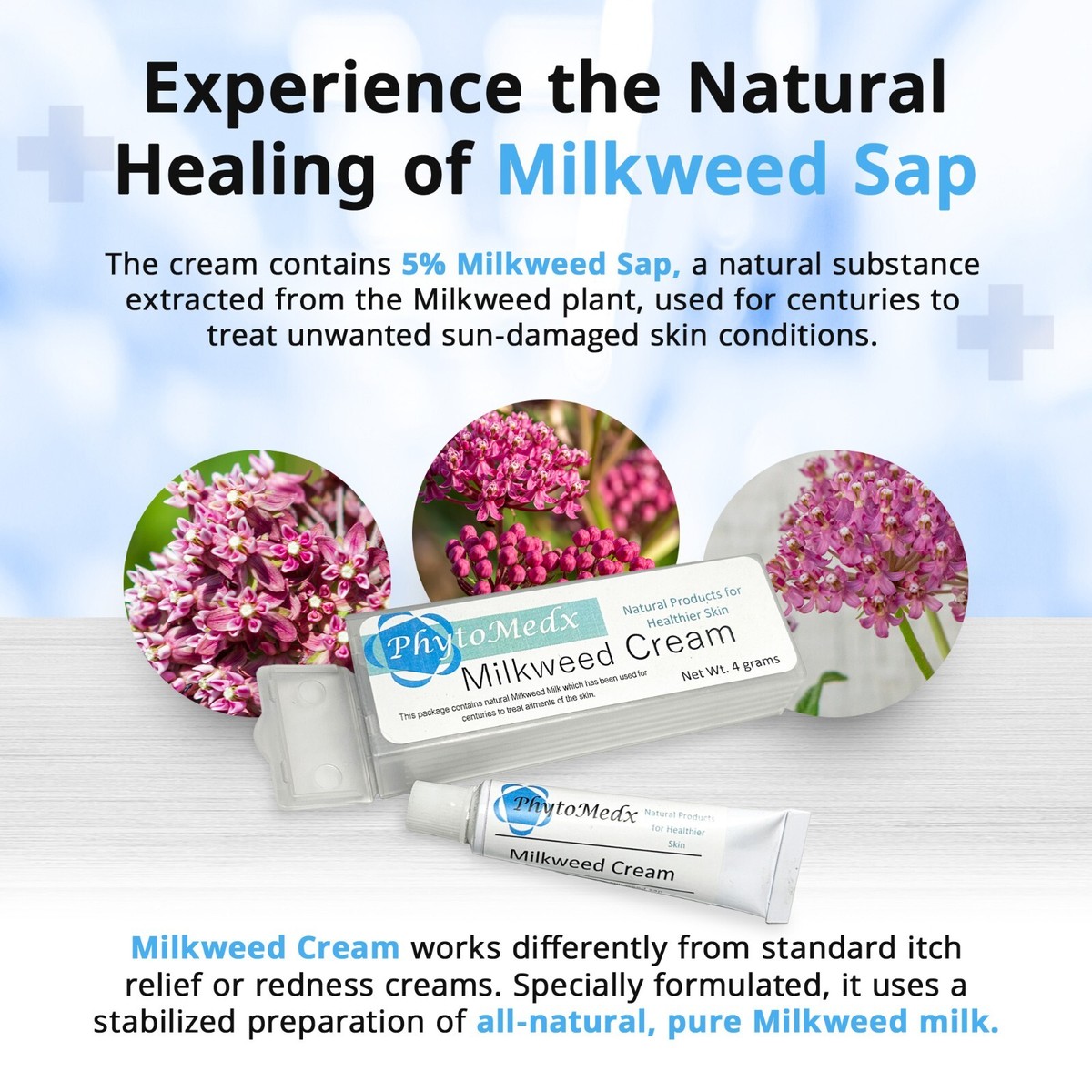 PhytoMedx Milkweed Cream - Sun-damaged skin care cream - Natural