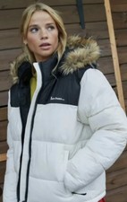 Urban Outfitters Iets Frans Puffer Jacket Size M Ivory Recycled Hooded Thermore