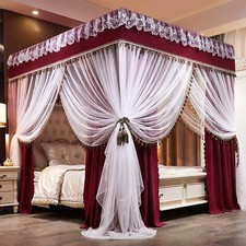 Princess 4 Corner Post Bed Canopy  Cute Mosquito Net for Girls Bed Adult Bed...