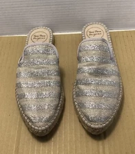 Toni Pons Origens Espadrilles Silver Strip Slide On Women’s Size 37 ( US 6.5)