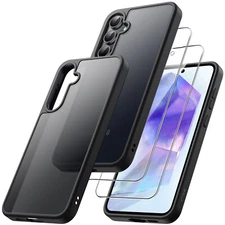 JETech 3 in 1 Matte Case for Samsung Galaxy A55 5G with Screen Protector