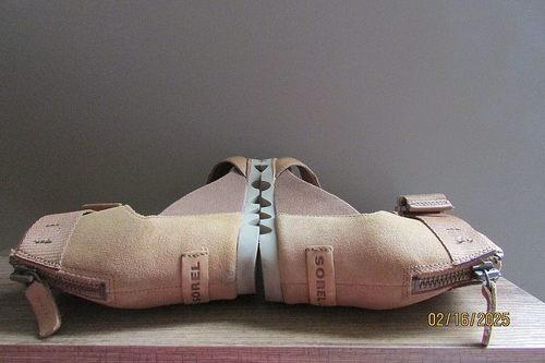 Sorel Joanie II tan brown platform Leather wedge open toe sandals-sz 8 - Picture 10 of 10
