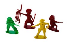 Plastic Cowboys Western Indians Native Toy Figures lot vtg marx mpc hong kong 1