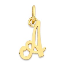 Solid Gold Initial Charm in 10k or 14k, Tiny Letter Charm for Bracelet