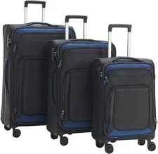 Lightweight Luggage Sets 3 Piece Softside Expandable Suitcase Sets Spinner Wheel