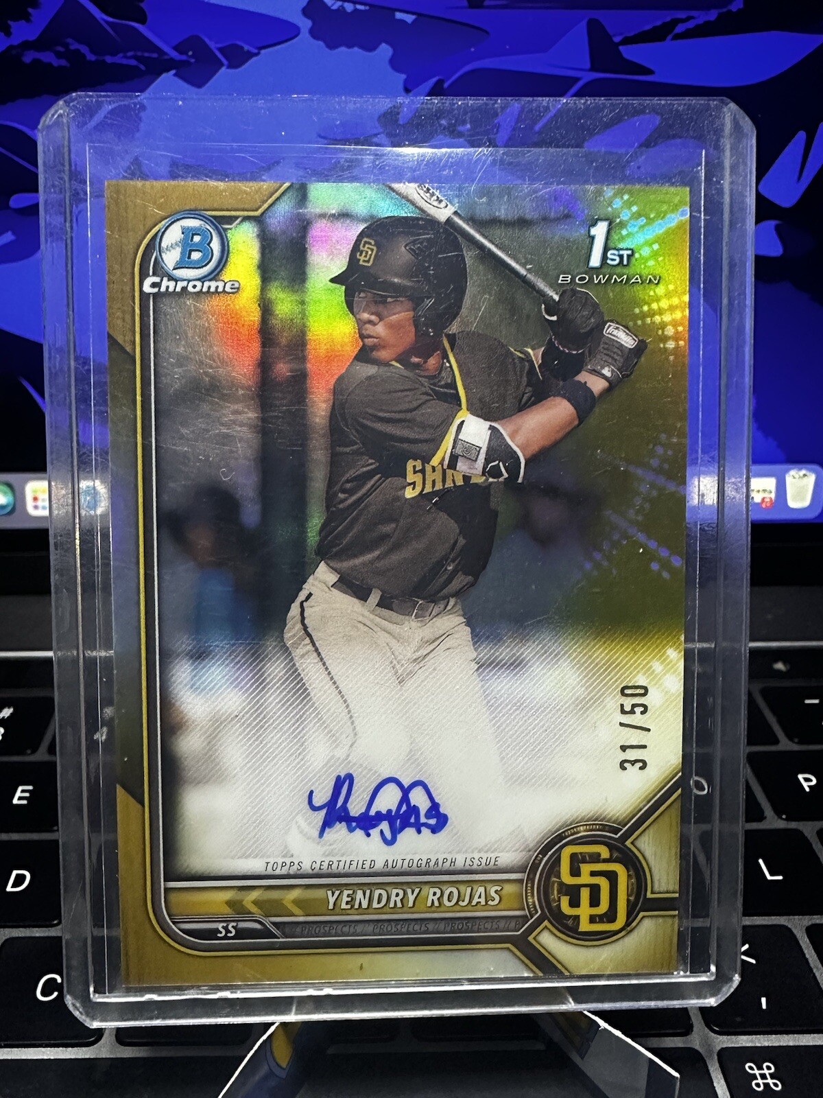 2022 Bowman Chrome 1st bowman Yendry Rojas Auto Gold Refractor /50