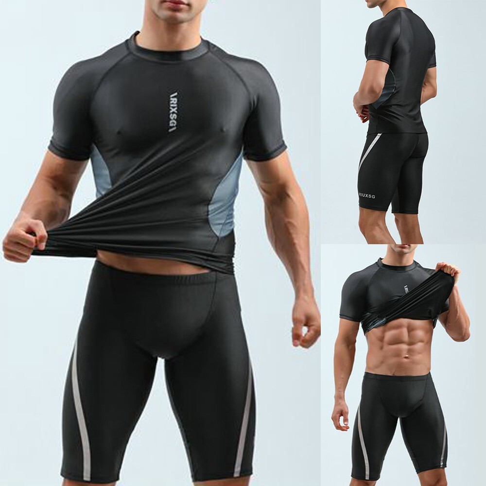 Shorts Men Swimwear Daily Breathable Casual Comfortable Gym Short Sleeve-image