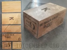 CAISSE BOIS RATION K CRACKER US SCALE 1/6  . jeep willys hachette us ww2