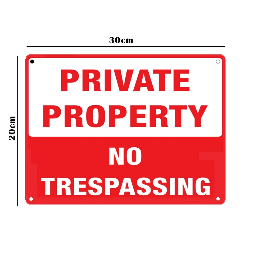 Private Property - No Trespassing METAL Safety Sign 200x300mm - image 2 of 4