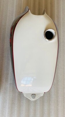 YAMAHA XT TT 500 WHITE PAINTED CHROME FUEL PETROL TANK STEEL 1N5