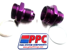 Holley Carb Inlet Fittings 08 an Male Flare x 7/8"-20 POLISHED Purple  Short 2pc