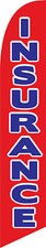 Windless Insurance Red/Blue Swooper Flag Advertising Sign 2.5  Wide Banner Only