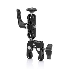 Black MultiFunctional Ballhead Clamp Magic Arm Adapter Bottom Lock Knob