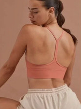 NWT Thirdlove Muse T Back Sports Bra Sunset Peach XL Racerback Padded