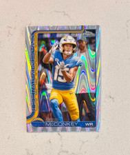2025 Topps Chrome Football Ladd McConkey RayWave Refractor #156 Chargers