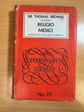 Religio Medici by Sir Thomas Browne 1956 Hardcover J. M. Dent & Sons Ltd