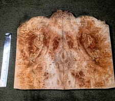 Bookmatched Maple Burl 9 1/2 x 5 1/2 x 3/8 Figured Live Edge