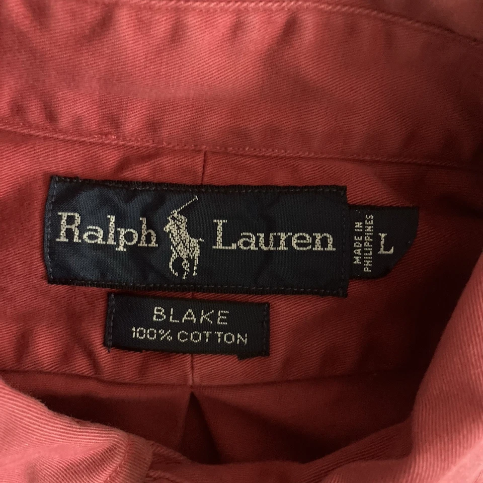 Camisa masculina Ralph Lauren grande vermelha Blake Oxford botão para baixo manga longa logotipo pônei - Imagem 4 de 4