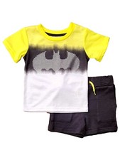 DC Batman Infant Boys Yellow Gray Batman Logo Shirt Shorts Set 12M