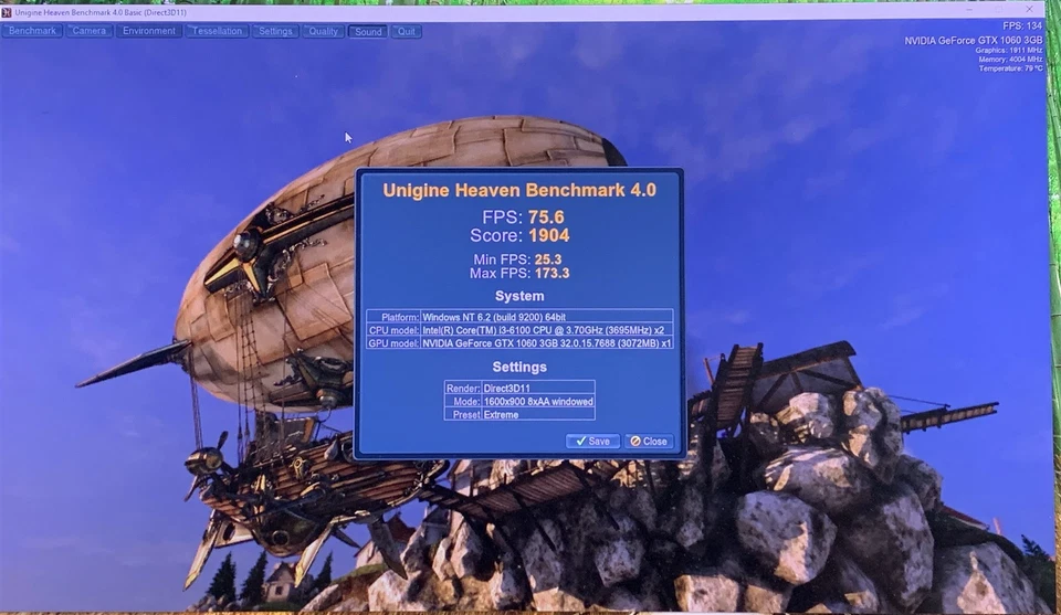 NVIDIA GeForce GTX 1060 3GB GDDR5 HP 909616-001 Gaming Video Graphics Card GPU - Image 2 of 4