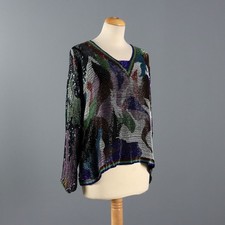 Maglia Sartoriale Vintage con Perline Taglia Unica Italia Anni 80 Originale
