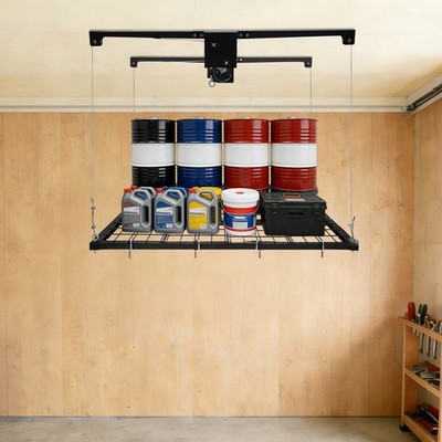 48x48'' Adjustable Garage Storage Rack 300lb Overhead Garage Lifting Storage Rack